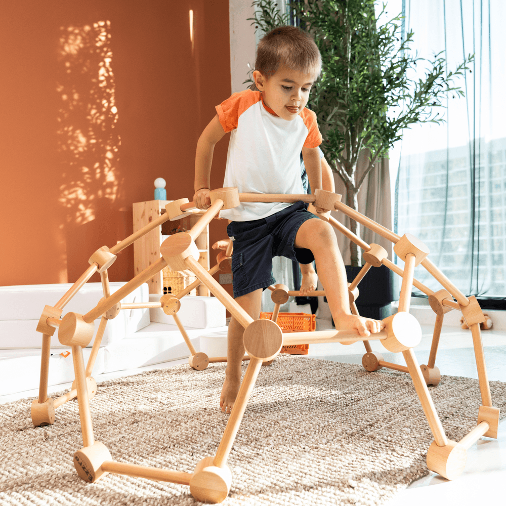 Ezzro - Climbing Wooden Pikler Dome - Natural