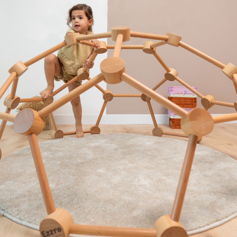 Ezzro - Climbing Wooden Pikler Dome - Natural