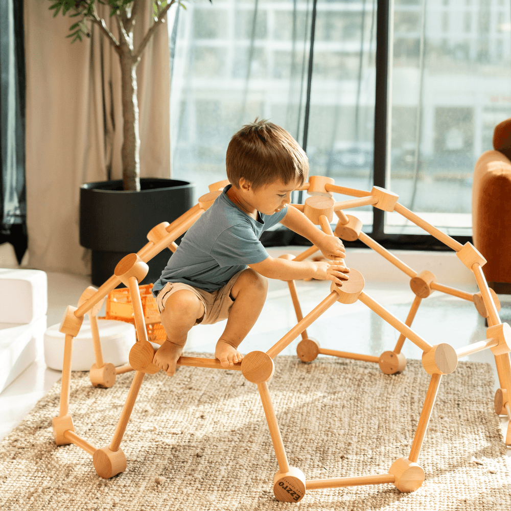 Ezzro - Climbing Wooden Pikler Dome - Natural