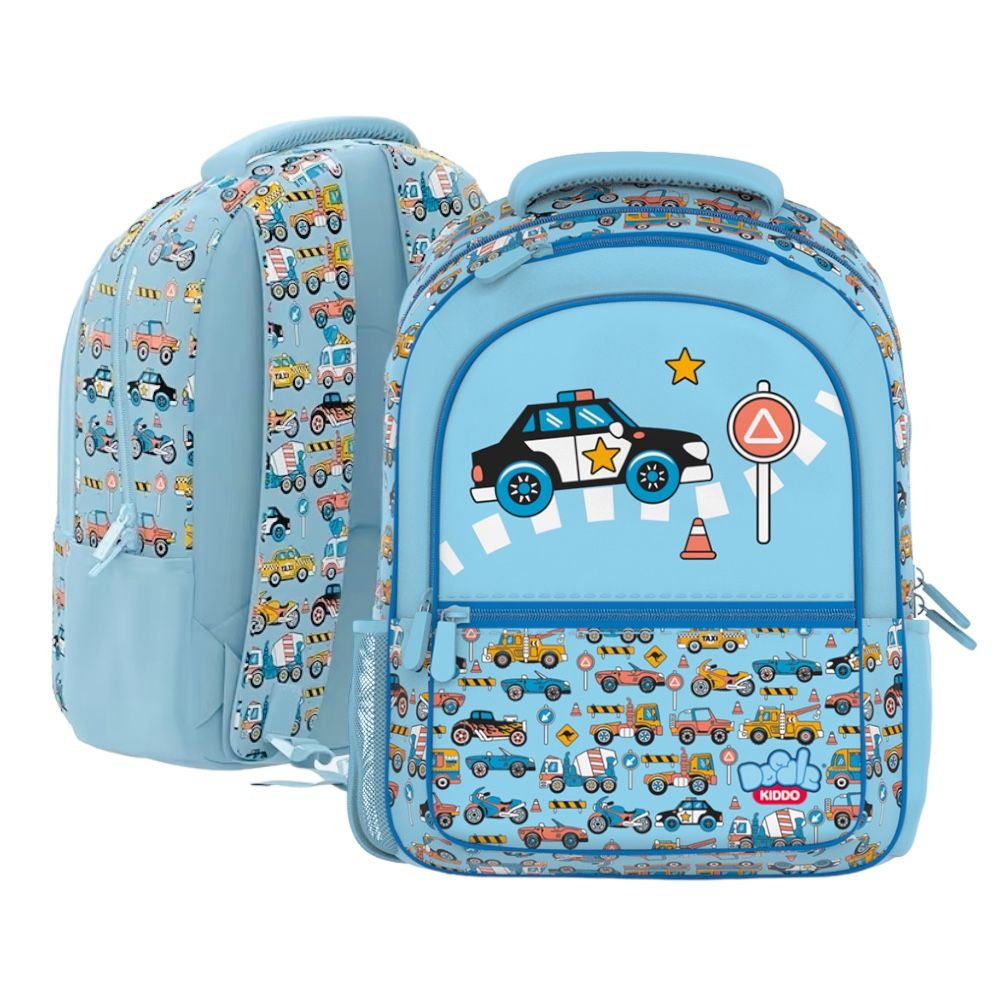 Doodle Kiddo - Cars And Trucks School Backpack - 15-Inch