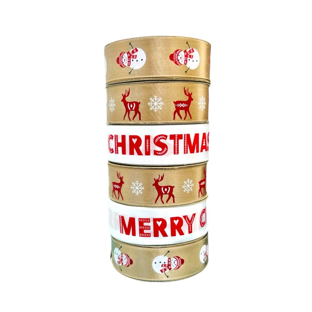 Doodle Kiddo - Merry Christmas Festive Ribbon Set - 6 Pcs