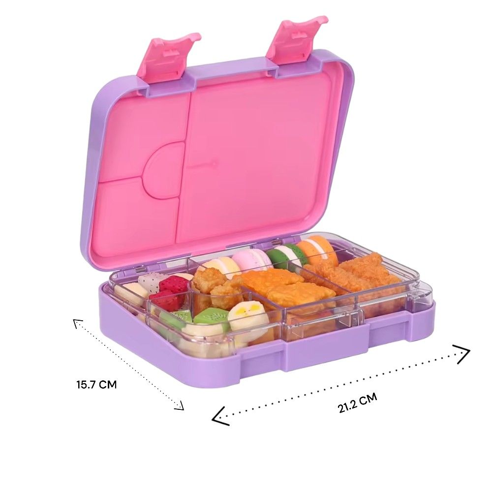 Doodle Kiddo - Ballerina 4 Compartment Bento Lunch Box - Purple