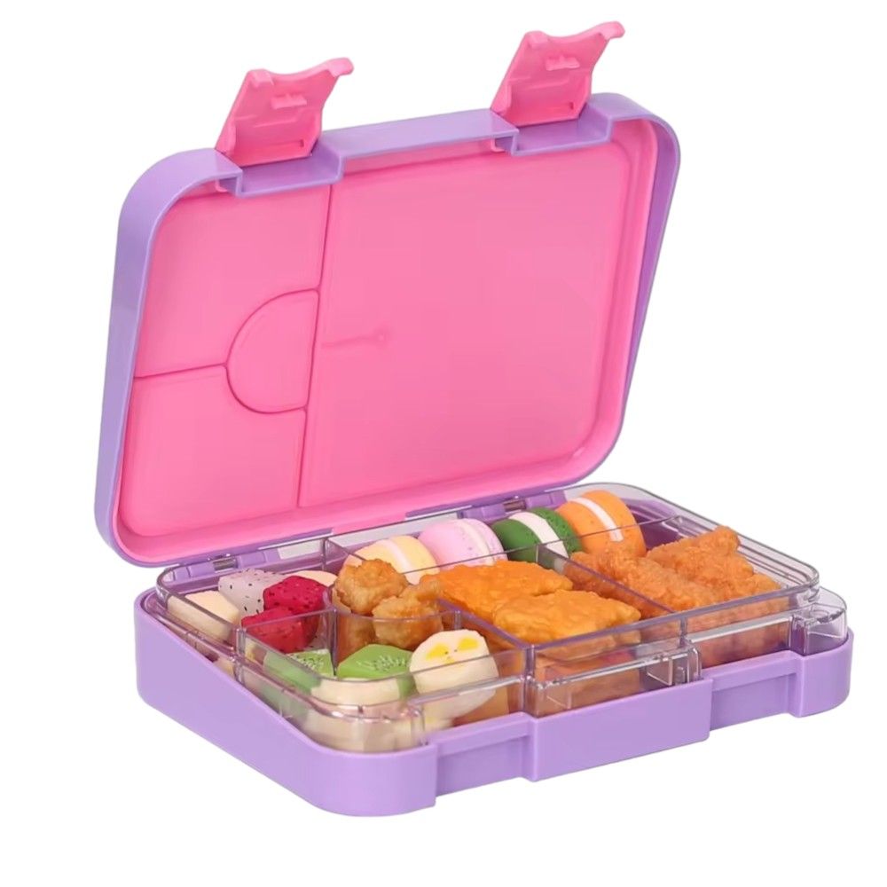 Doodle Kiddo - Ballerina 4 Compartment Bento Lunch Box - Purple