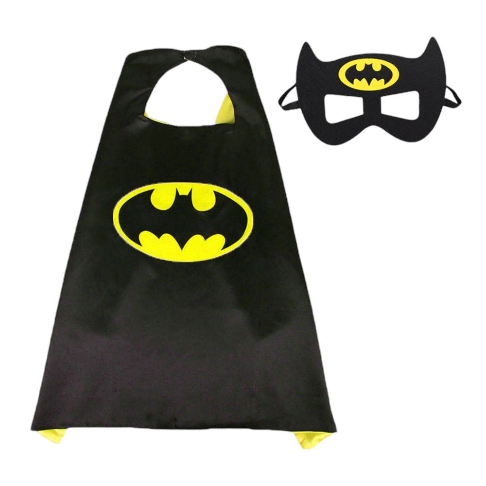 Doodle Kiddo - Batman Cape And Mask Halloween Costume - Black/Yellow