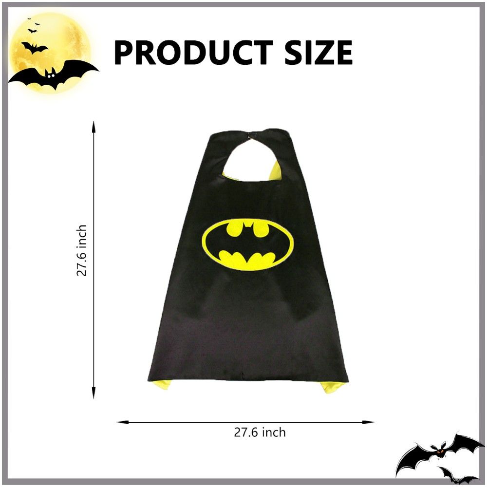 Doodle Kiddo - Batman Cape And Mask Halloween Costume - Black/Yellow