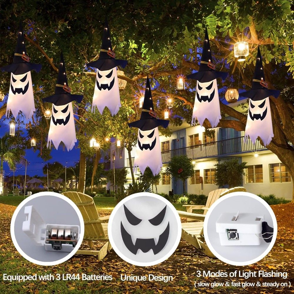 Doodle Kiddo - Halloween LED Light Ghost Hanging Decoration