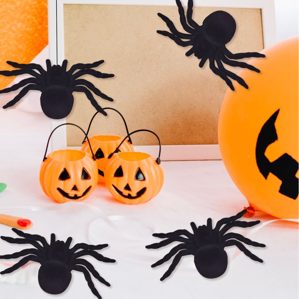 Doodle Kiddo - Realistic Fake Spider - Black - Pack of 4