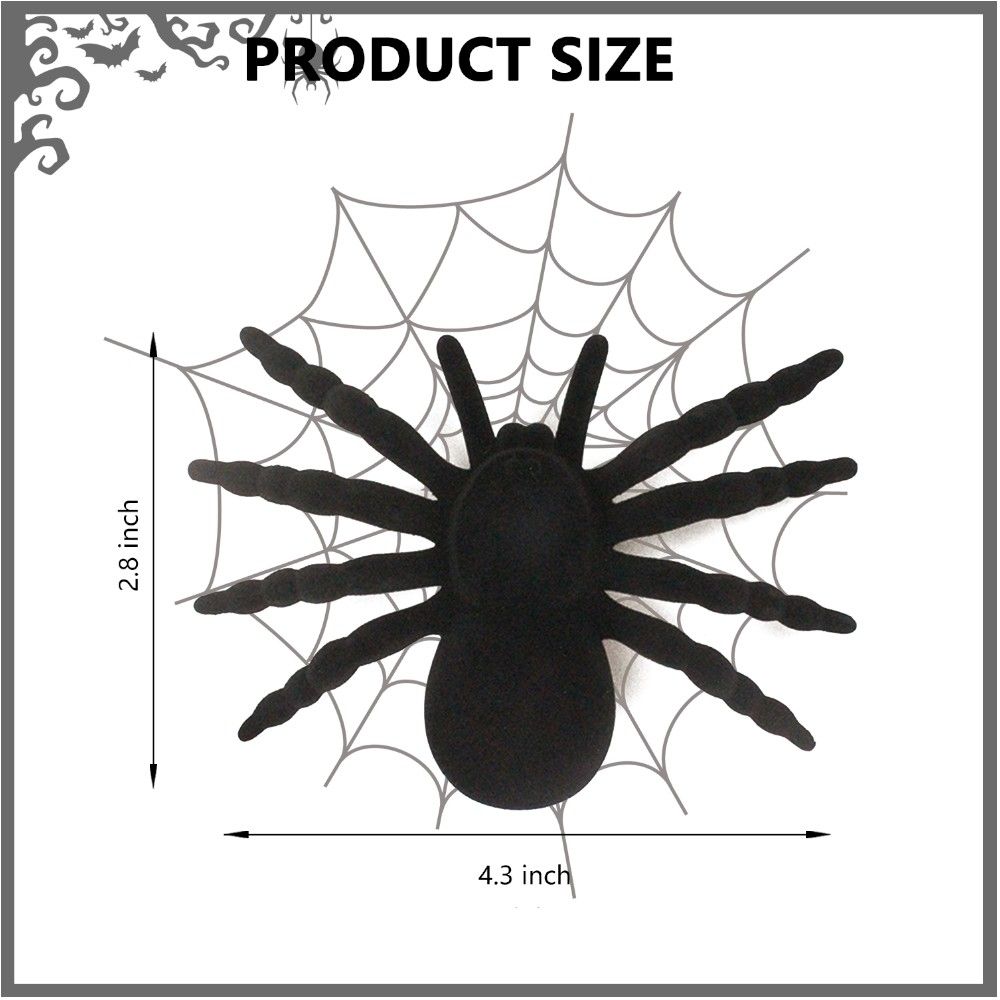 Doodle Kiddo - Realistic Fake Spider - Black - Pack of 4