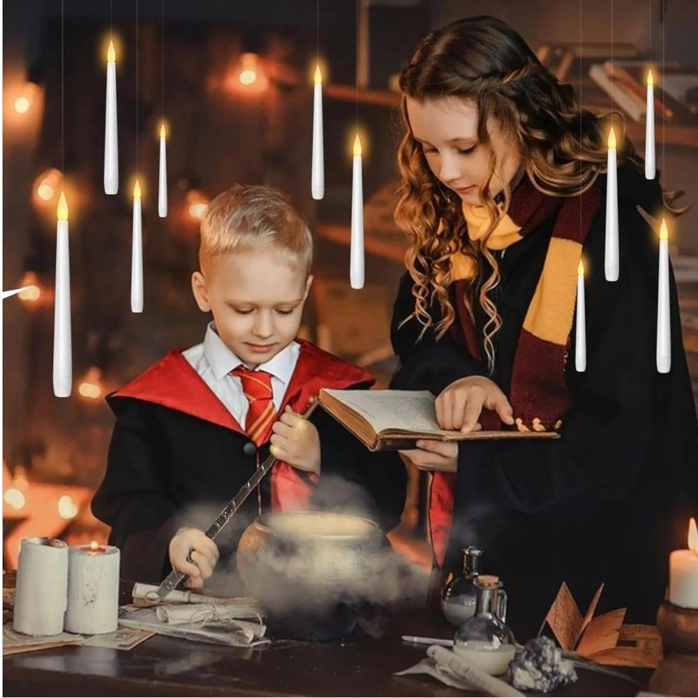 Doodle Kiddo - Harry Potter Floating Candles With Magic Wand - 13 Pcs