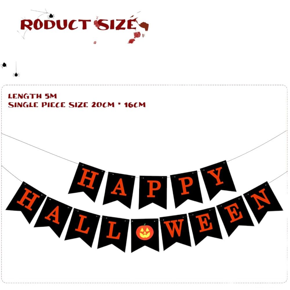 Doodle Kiddo - Happy Halloween Banner - Black/Orange