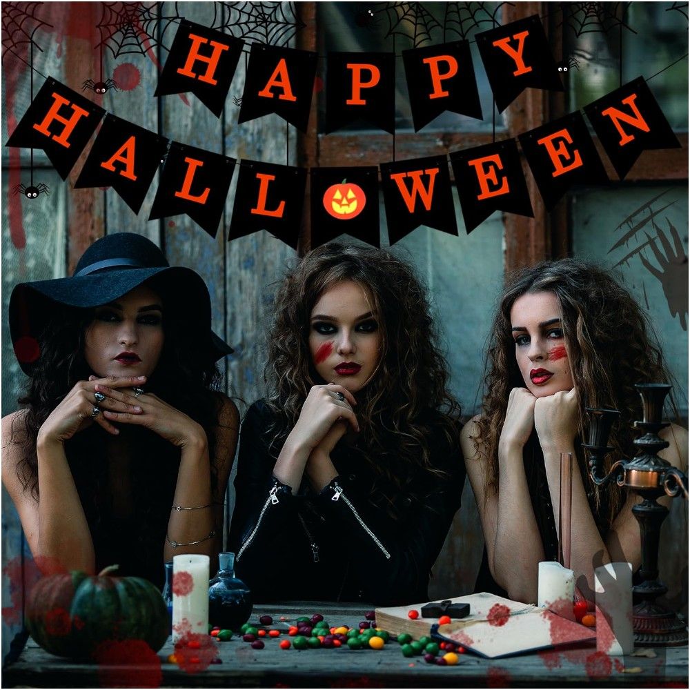 دودل كيدو - زينة هالوين للتعليق - Happy Halloween - أسود وبرتقالي