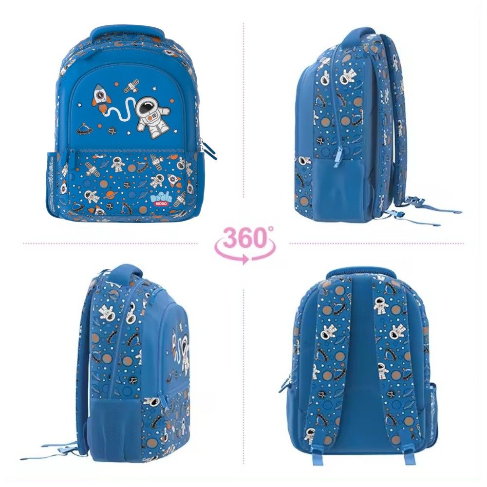 Doodle Kiddo - Space Themed School Backpack - Blue - 16.5-inch