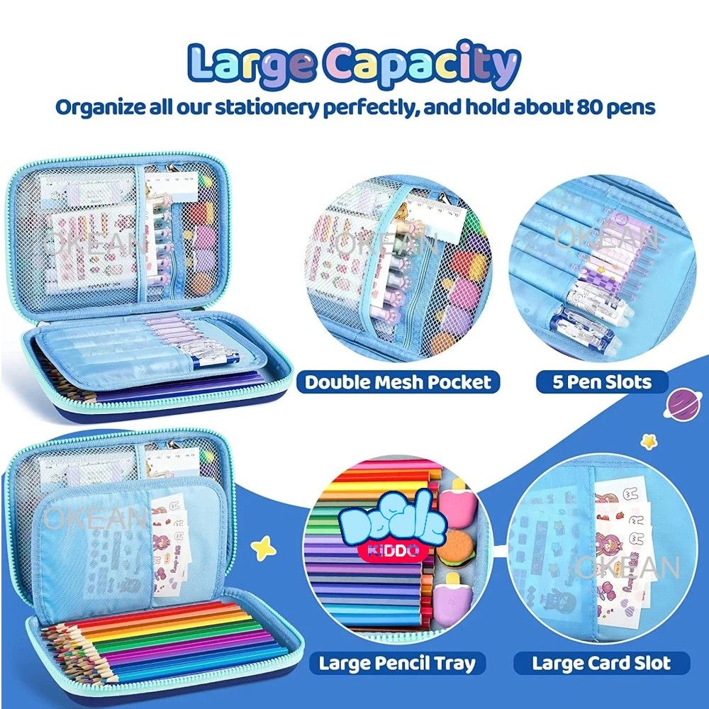 Doodle Kiddo - Space Themed Pencil Case - Blue