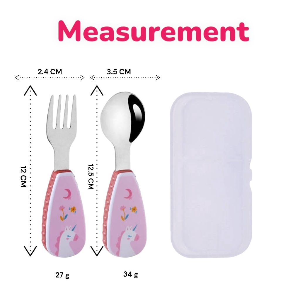 Doodle Kiddo - Kids Cutlery Set With Case - Unicorn - 2pcs