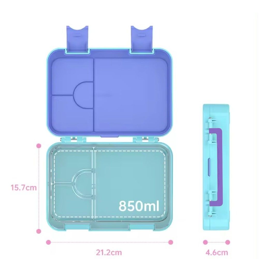 دودل كيدو - صندوق غداء بينتو 4 أقسام - يونيكورن - بنفسجي