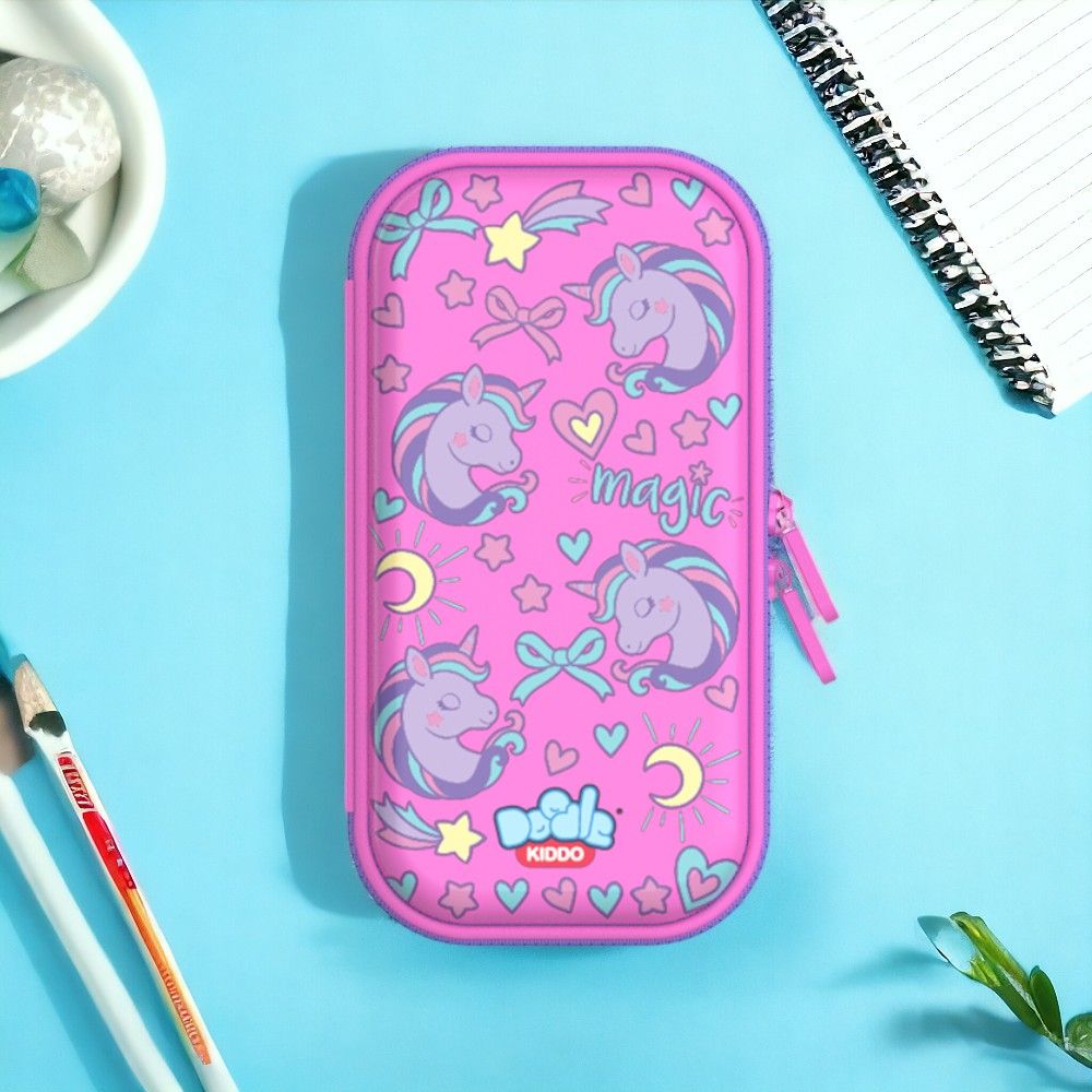 Doodle Kiddo - Unicorn Themed Pencil Case - Pink