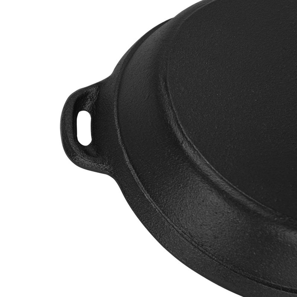 Fissman - Cast Iron Pan With Wooden Tray - Black - 18x4.4 cm