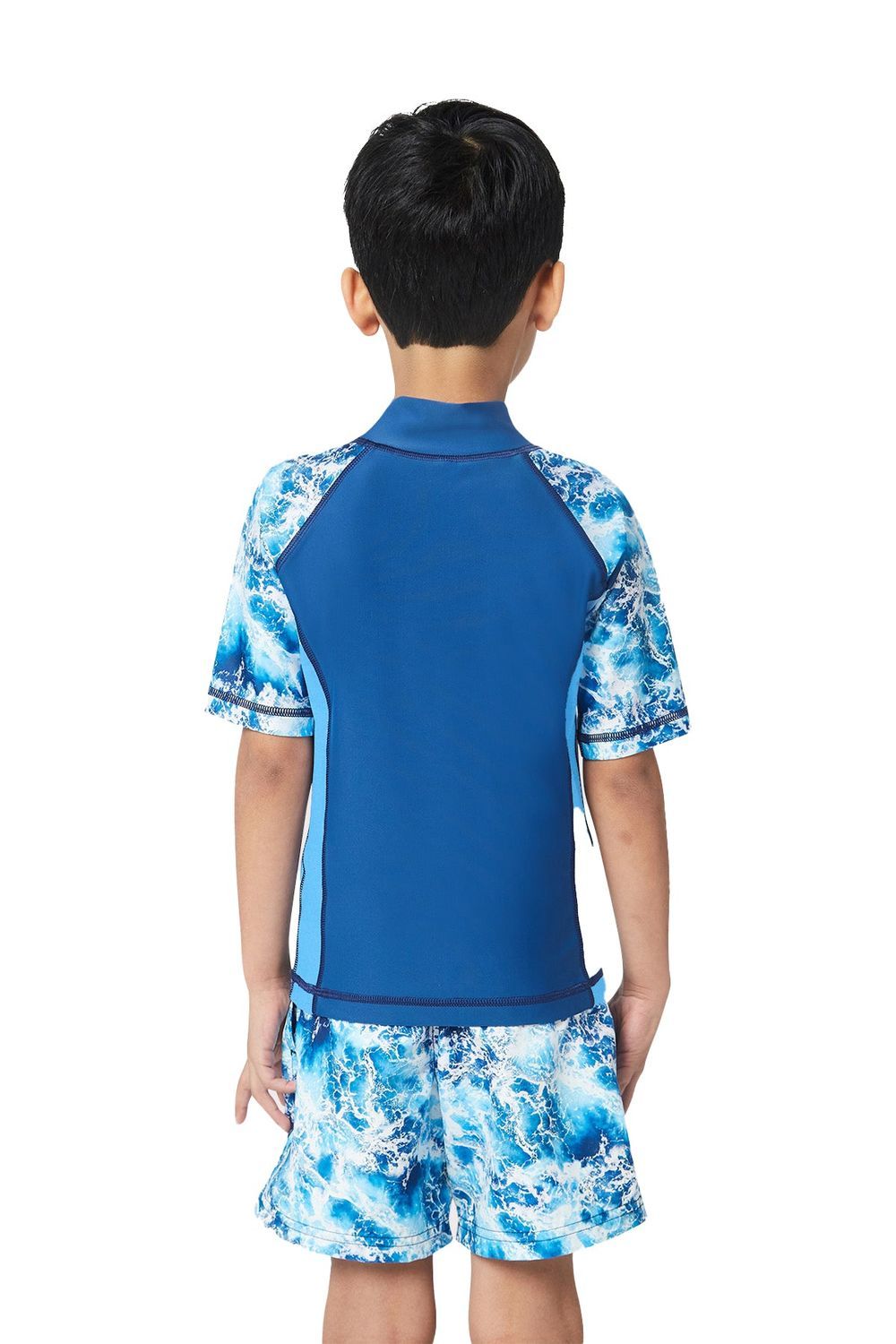 Coega Sunwear - Boys Short Sleeve Rashguard - Navy Waves