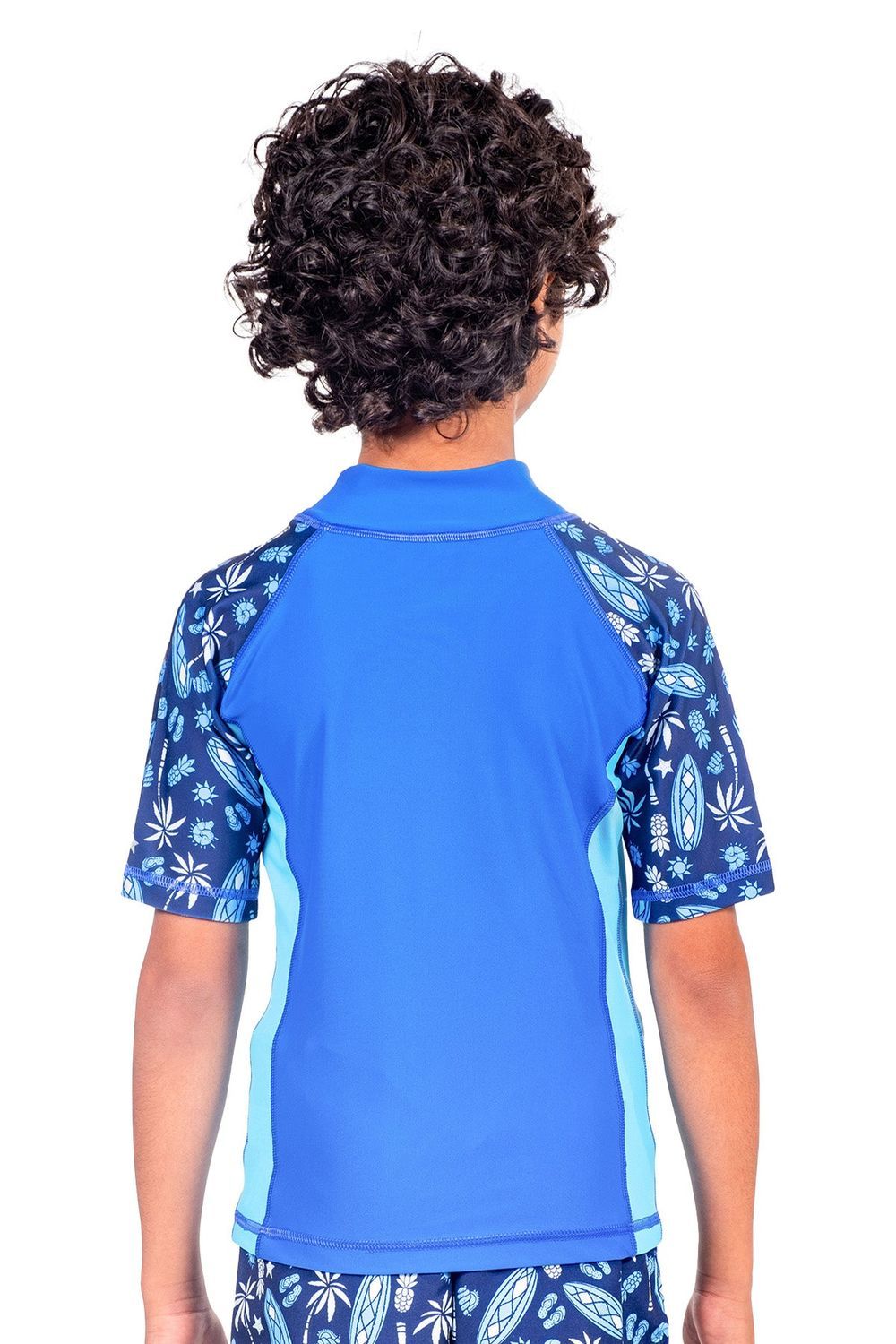 Coega Sunwear - Boy's Rashguard With Short Sleeves - Navy Blue Surf