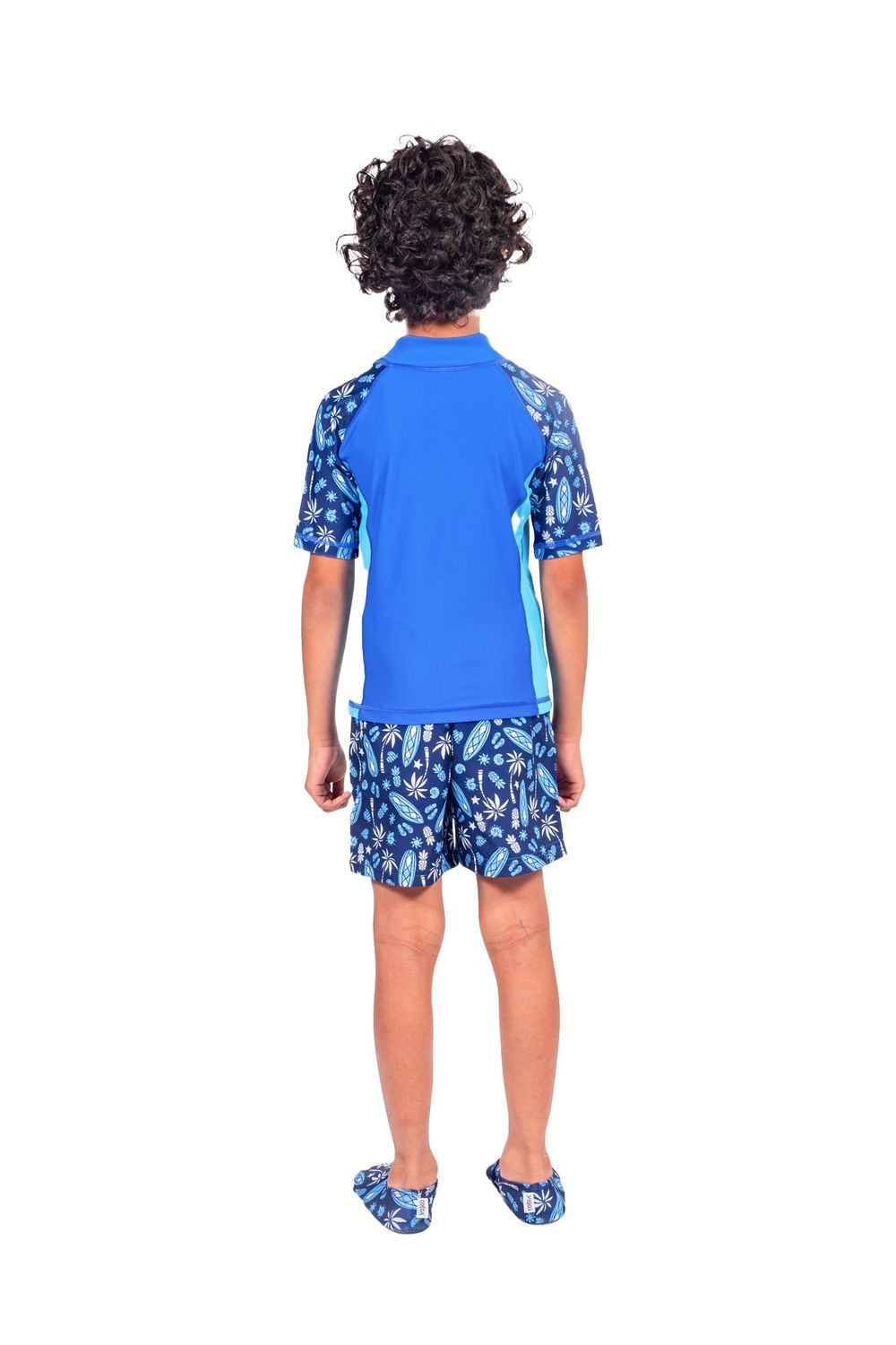 Coega Sunwear - Boy's Rashguard With Short Sleeves - Navy Blue Surf