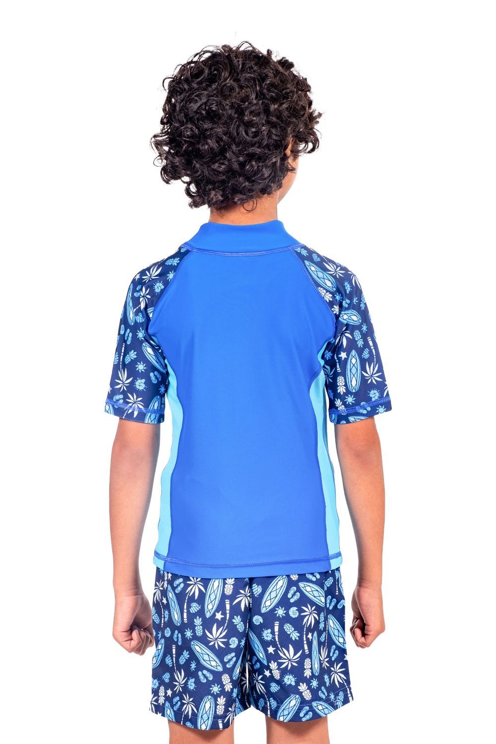 Coega Sunwear - Boy's Rashguard With Short Sleeves - Navy Blue Surf