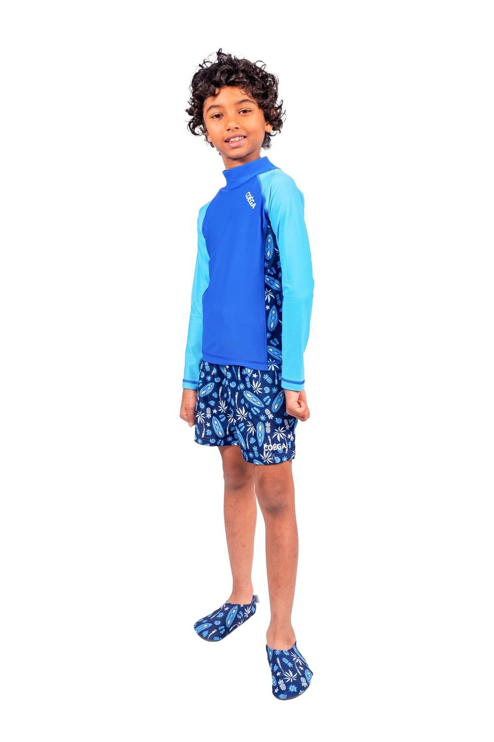 Coega Sunwear - Boy's Long Sleeve Rashguard - Navy Blue Surf