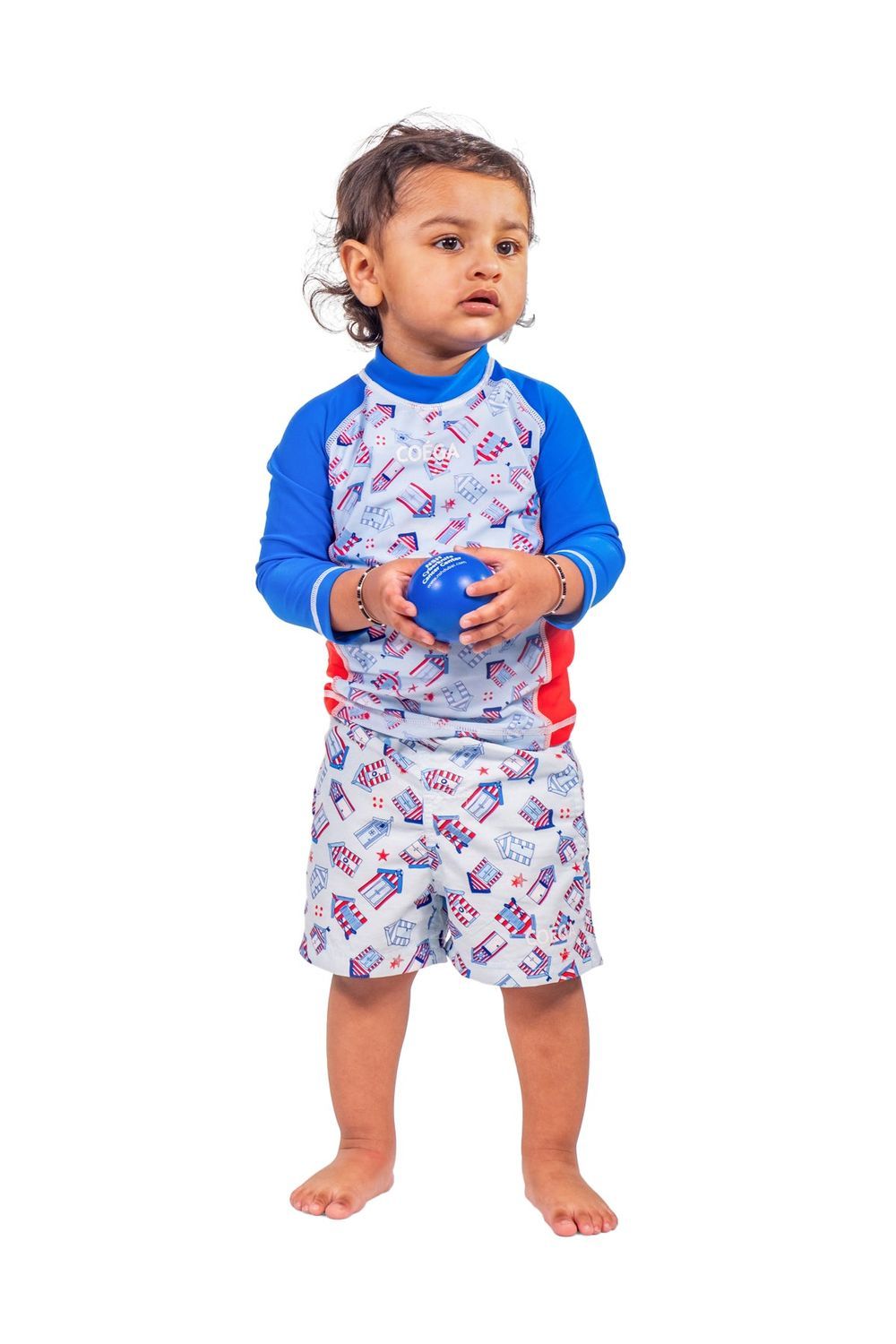 COEGA Sunwear - Beach Huts Designed Boys Boardshorts - Blue