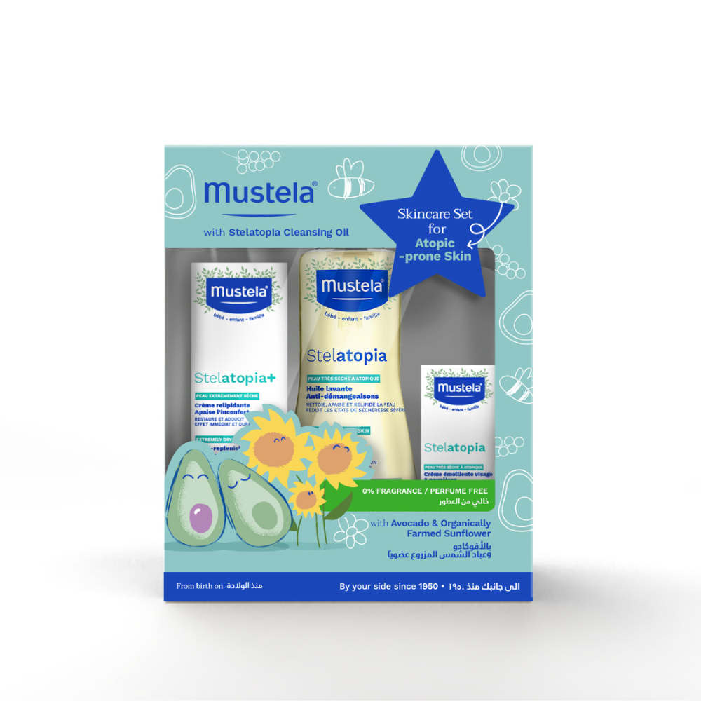 Mustela - Stelatopia+ Skincare Set W/ Cleansing Oil