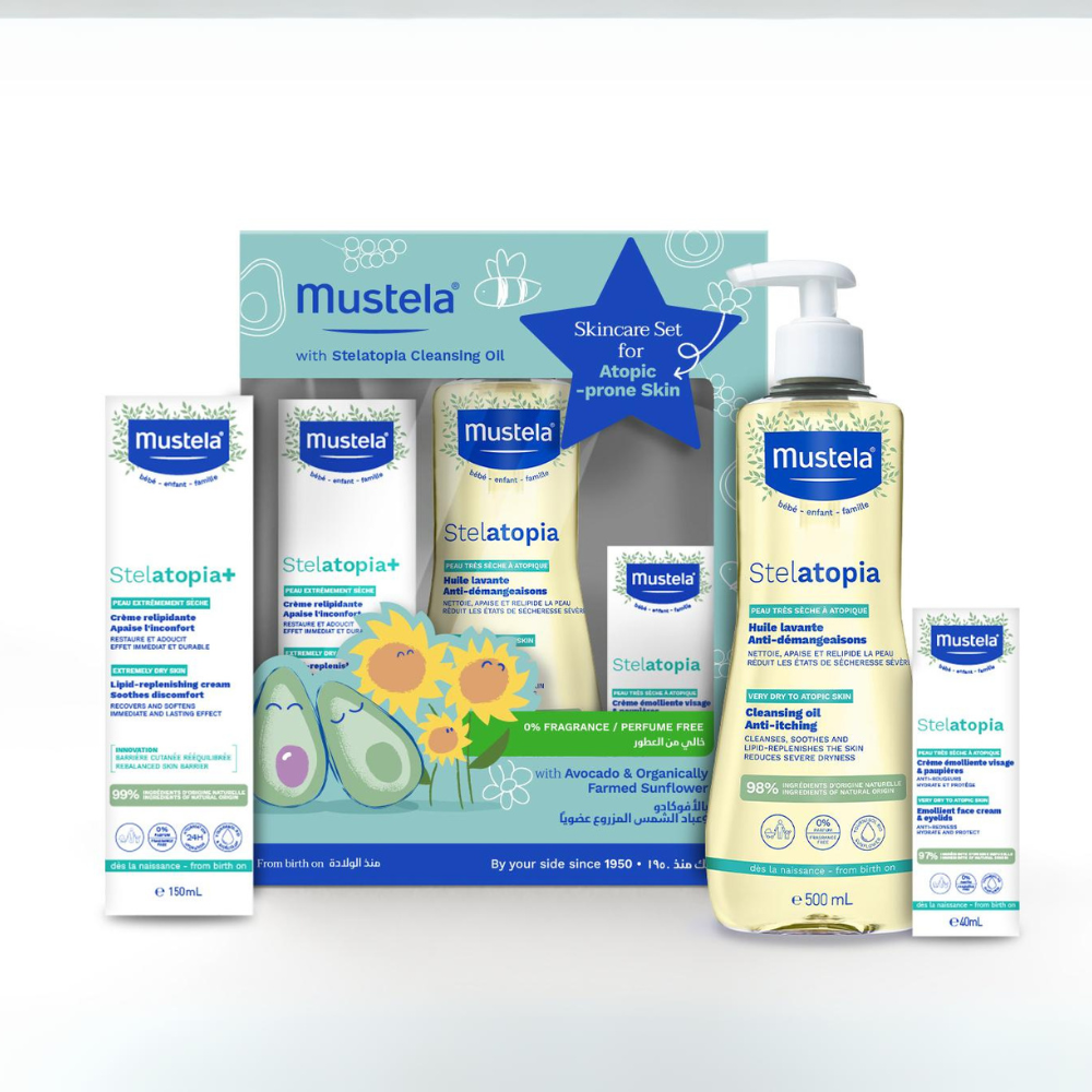 Mustela - Stelatopia+ Skincare Set W/ Cleansing Oil