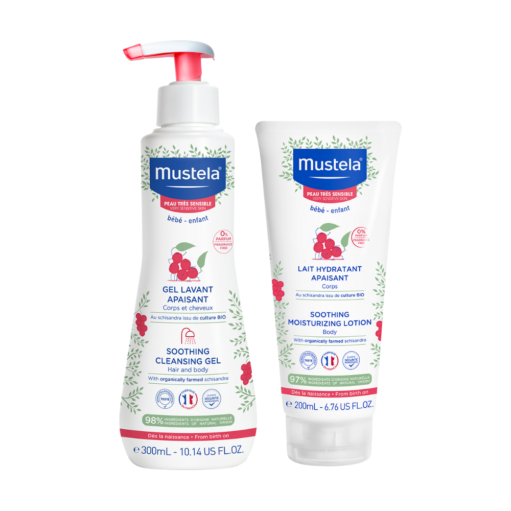 Mustela - Cleanse and Moisturize Duo For Sensitive Skin