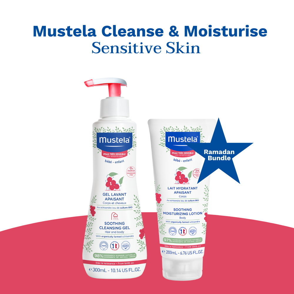 Mustela - Cleanse and Moisturize Duo For Sensitive Skin