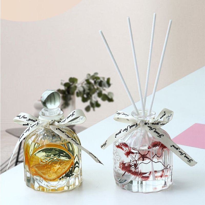 Mei Stylish - Aromatherapy Diffuser Sticks And Glass Bottle Set - Rose Oil