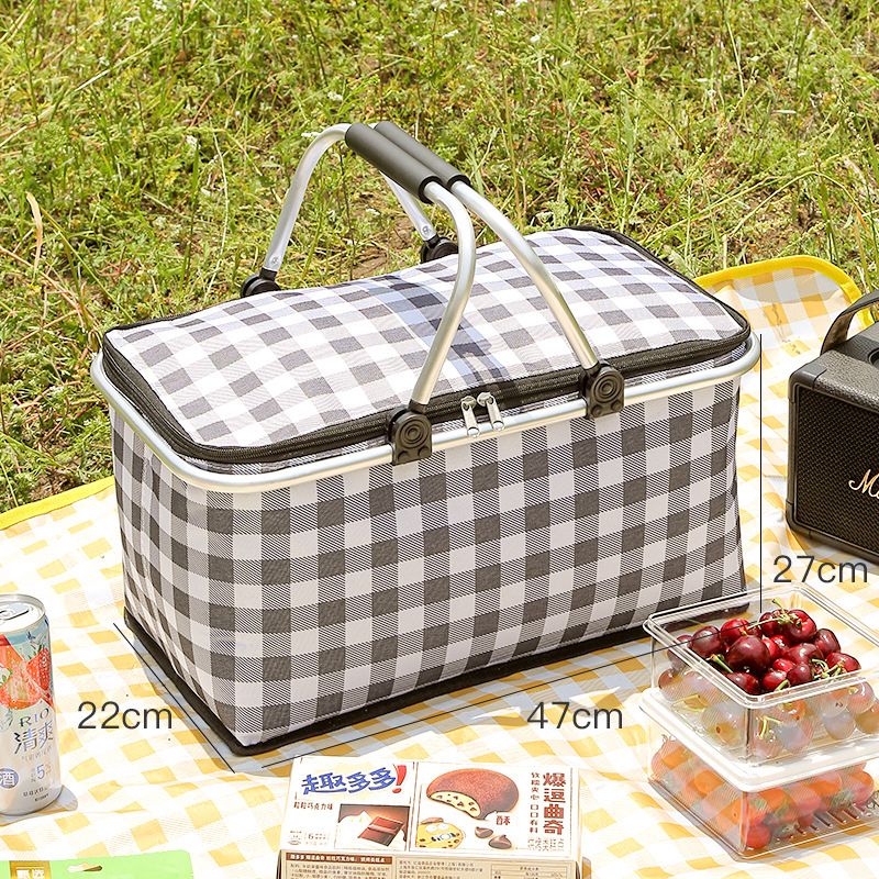 Mei Stylish - Foldable Multifunction Picnic Storage Basket - Grey