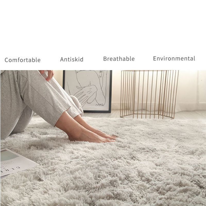 Mei Stylish - Wool Fluffy Floor Mat - Light Blue - 120x160cm