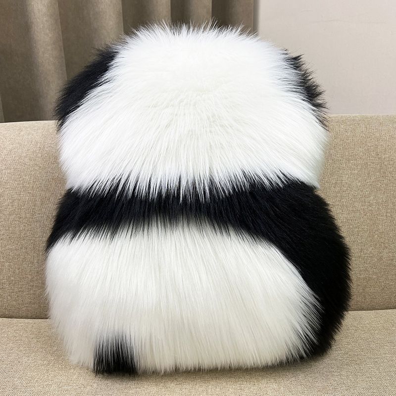 Mei Stylish - Super Soft Double Sided Plush Throw Pillow - Panda - Black/White