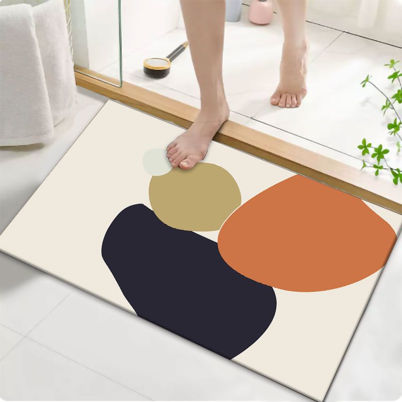 Mei Stylish - Diatom Mud Anti Slip Printed Bathroom Mat - Cream - 50x80cm