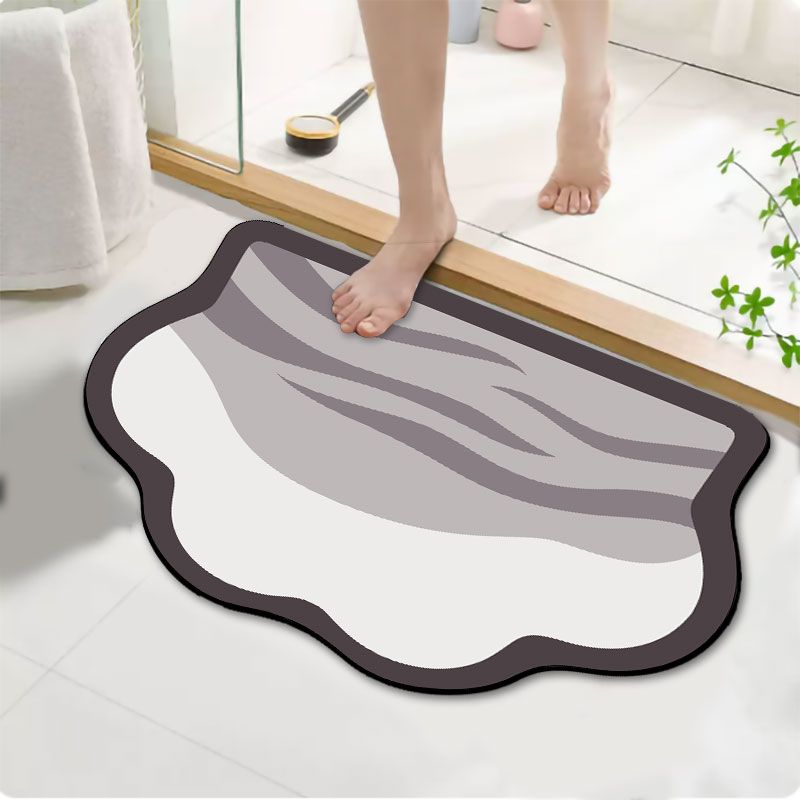 Mei Stylish - Diatom Mud Anti Slip Printed Bathroom Mat - Grey - 50x80cm