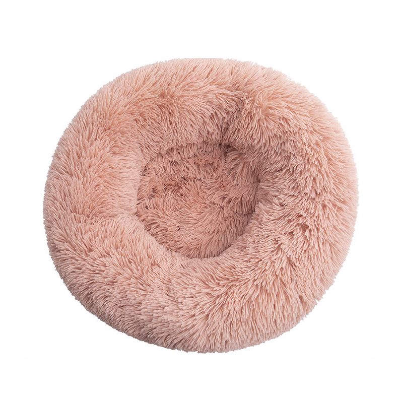 Mei Stylish - Round Cat & Dog Pet Bed Comfortable Plush - Pink