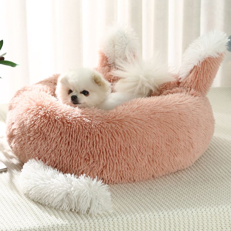 Mei Stylish - Cat & Dog Pet Bed W/ Comfortable Plush - Pink