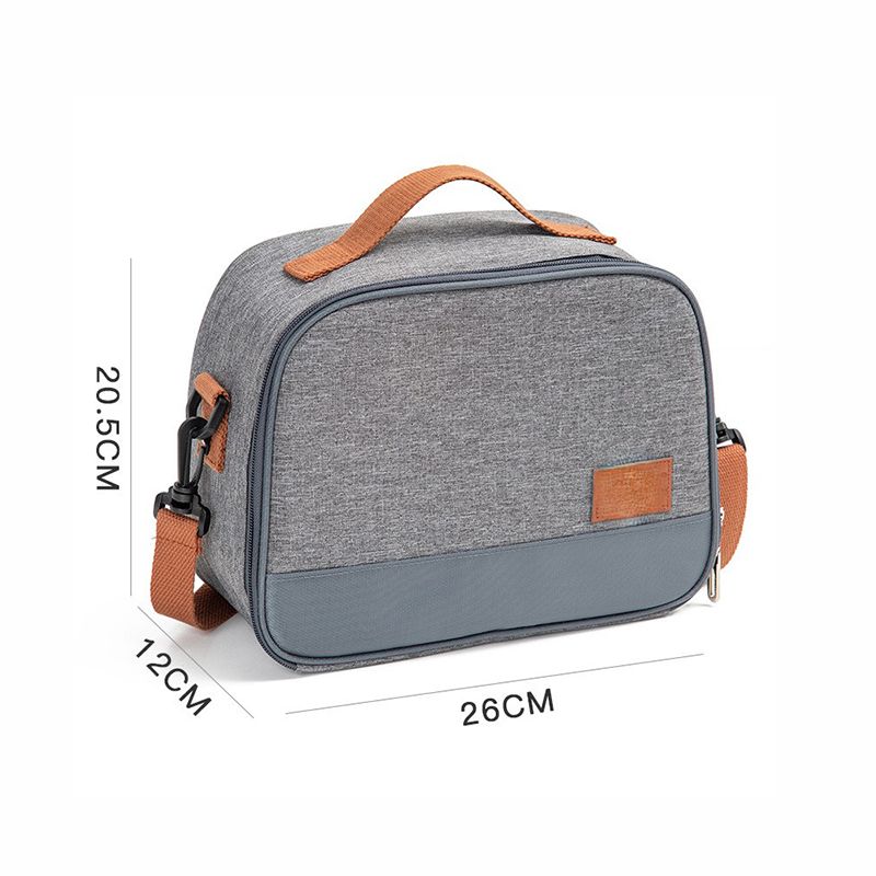 Mei Stylish - Leak-Proof Water-Resistant Lunch Bag - Grey/Brown