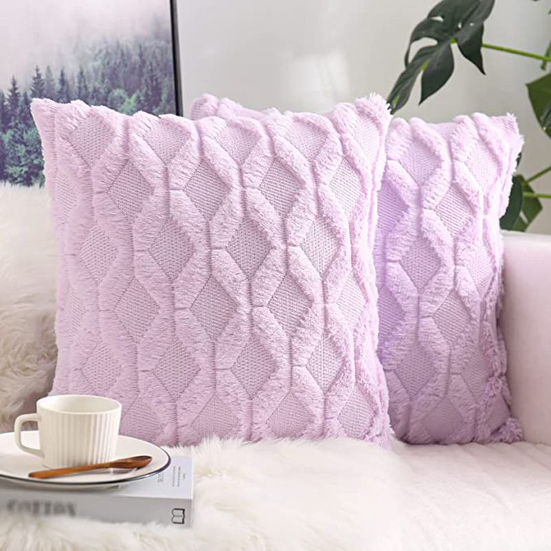 Mei Stylish - Throw Pillow With Extra Comfort - Purple - Pack of 2