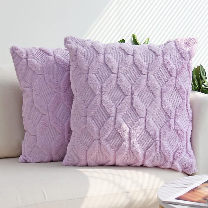 Mei Stylish - Throw Pillow With Extra Comfort - Purple - Pack of 2