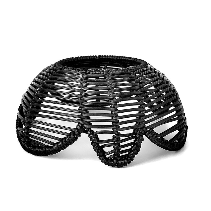 Mei Stylish - Hand Woven Rattan Cage Pendant - Black