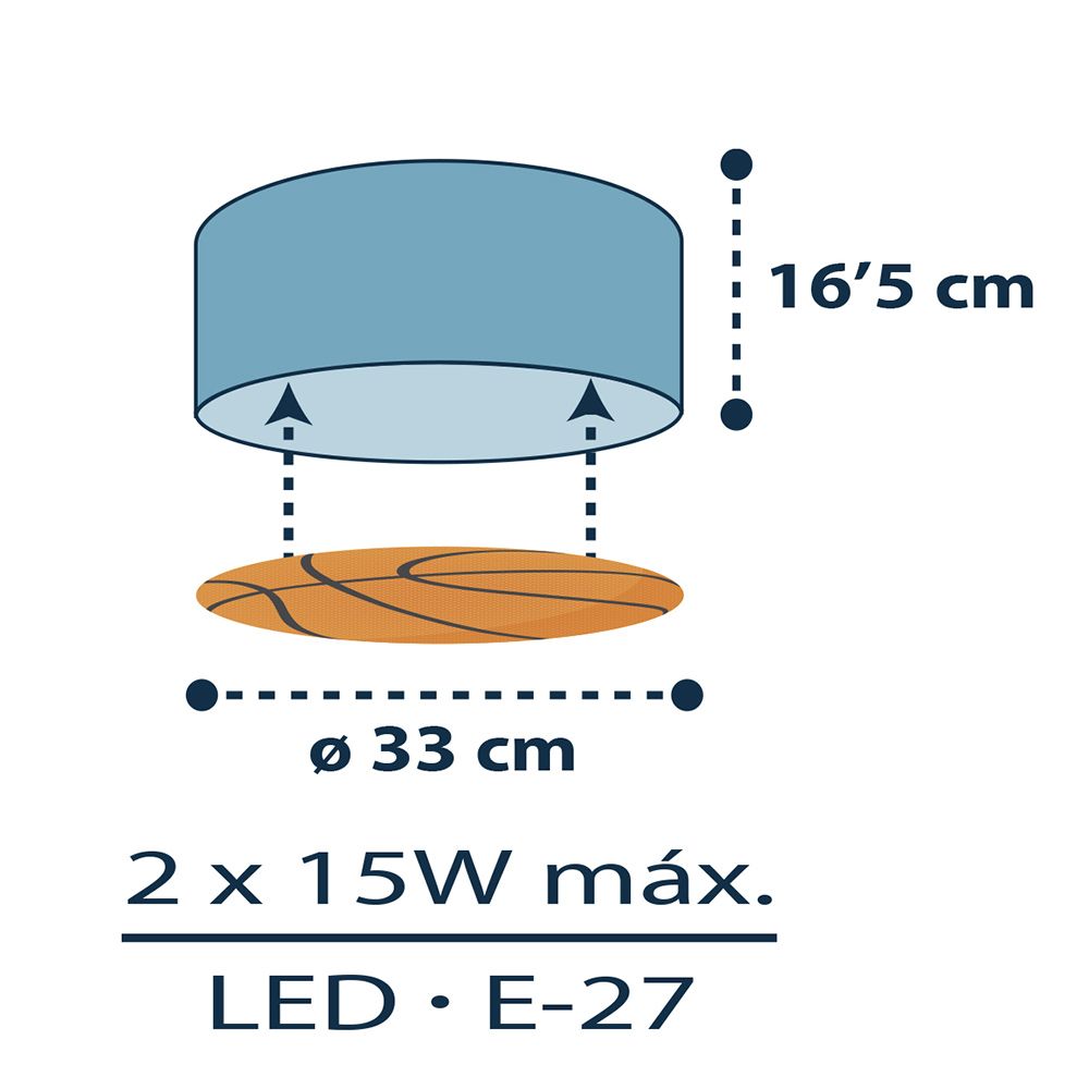 تشيلدرن لايتينغ - مصباح سقف معلق - كرة سلة - أزرق