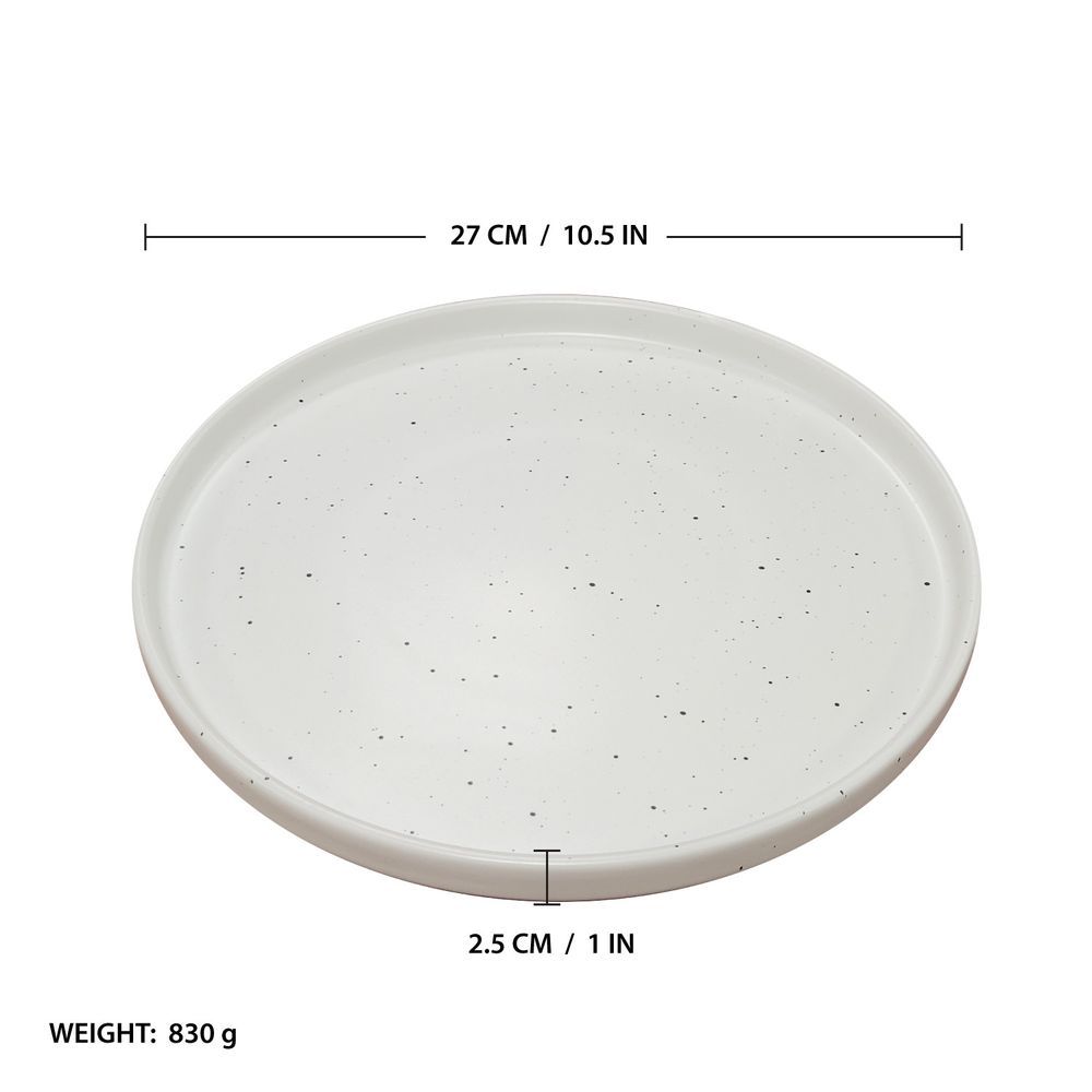 Kitchen Master - Minto Stoneware Dinner Plate - White - 10.5-Inch