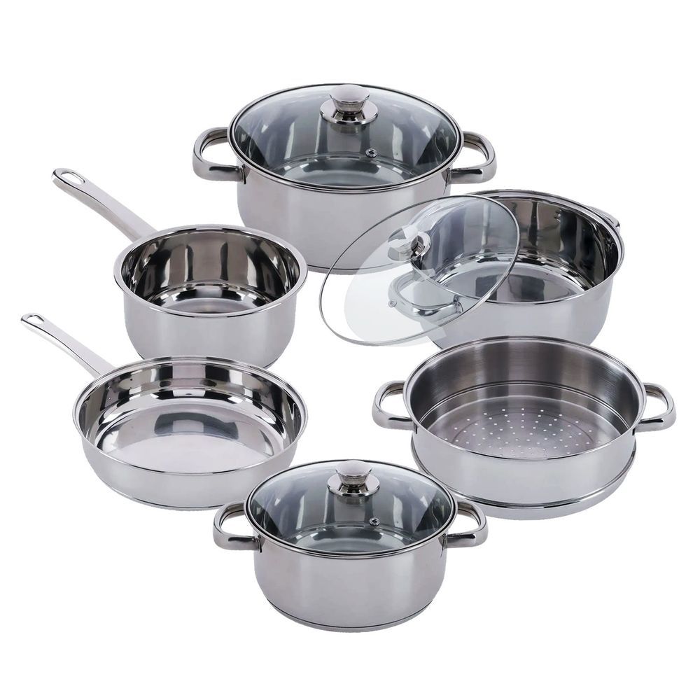 Vinod - Stainless Steel Cookware Set - Silver - 9 Pcs