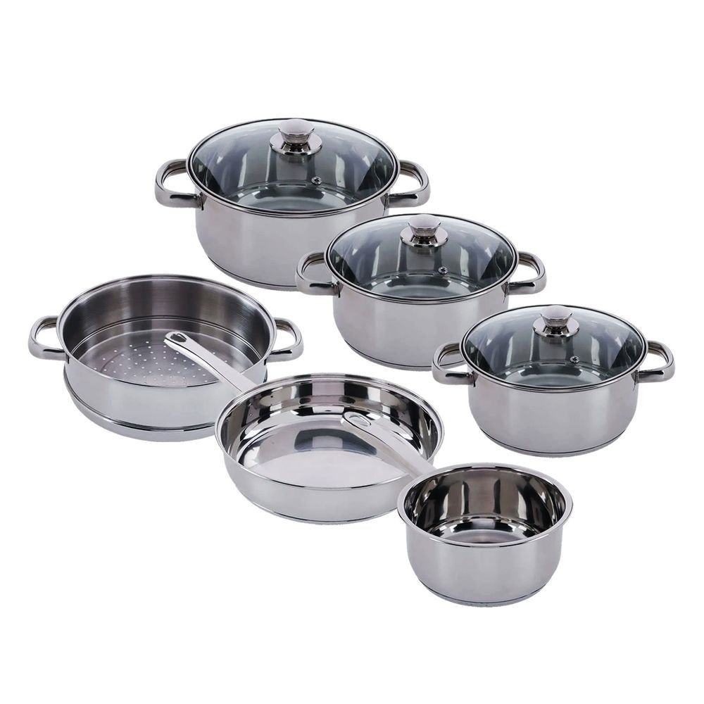 Vinod - Stainless Steel Cookware Set - Silver - 9 Pcs