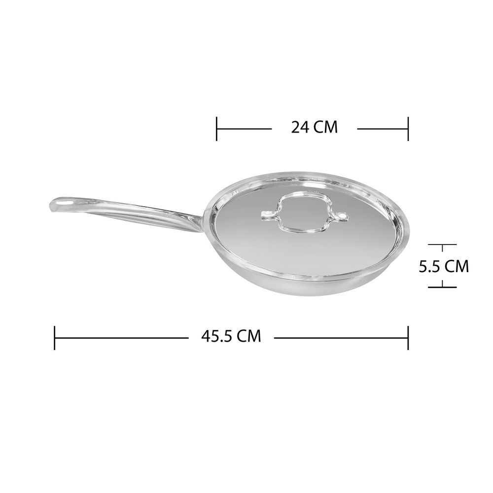 Vinod - Smart Triply Frypan With Lid - 3.2 L