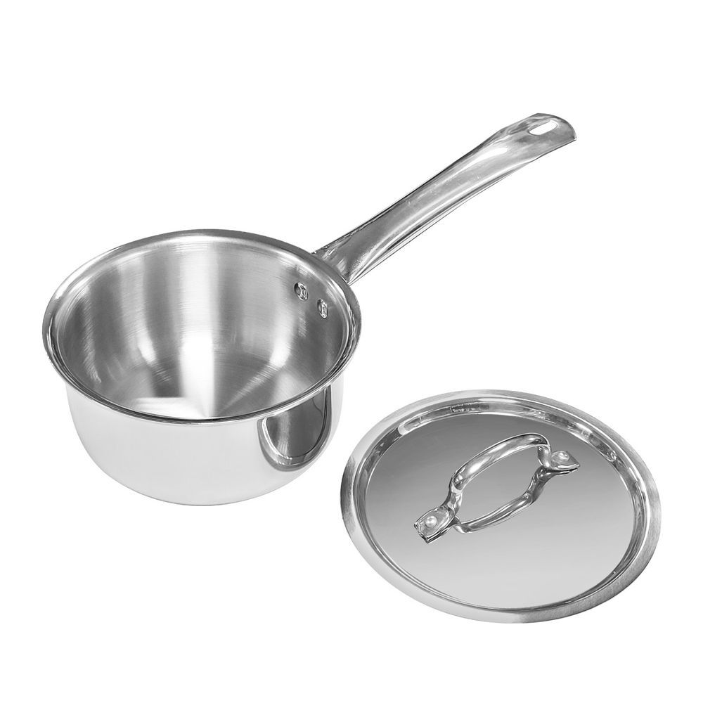 Vinod - Platinum Triply Stainless Steel Saucepan With Lid - 1.2 L