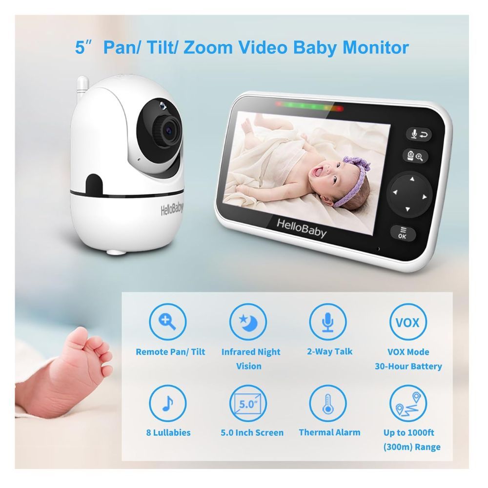 Hello Baby - 5 Inch LCD Screen - Baby Video Monitor